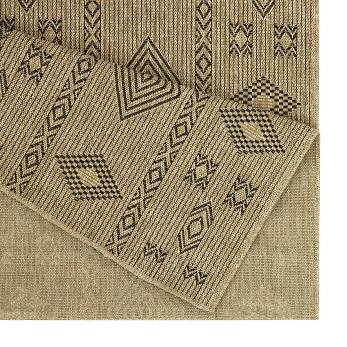 Earth GC_NTL1001 Jute/Black 5 ft. 3 in. x 7 ft. 3 in. Indoor/Outdoor Area Rug Default -DTYStore