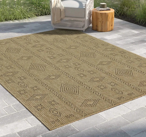 Earth GC_NTL1002 Jute/Mocha 7 ft. 10 in. x 10 ft. 3 in. Indoor/Outdoor Area Rug Default -DTYStore