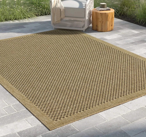 Earth GC_NTL1005 Jute/Mocha 5 ft. 3 in. x 7 ft. 3 in. Indoor/Outdoor Area Rug Default -DTYStore