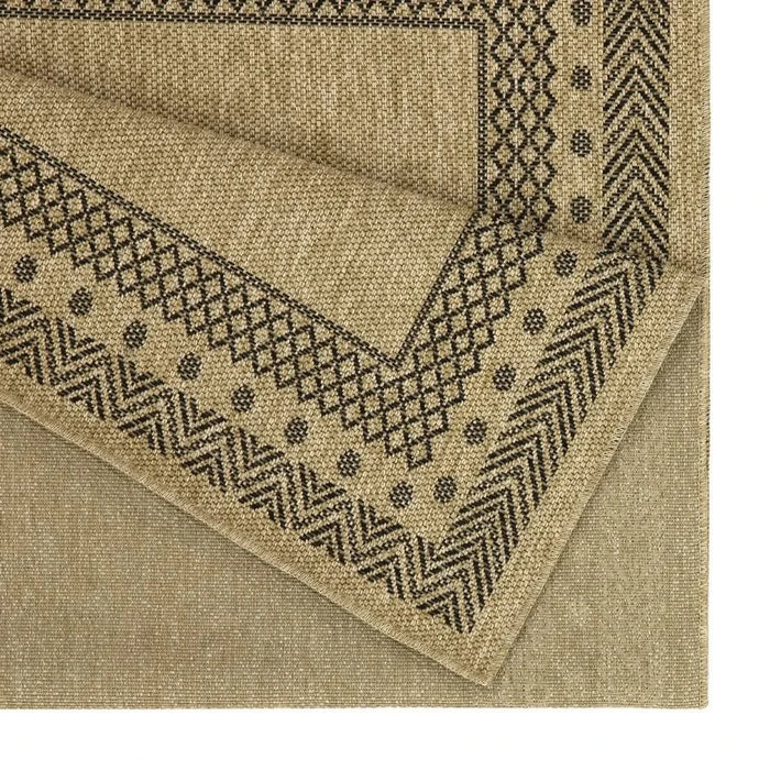 Earth GC_NTL1006 Jute/Black 7 ft. 10 in. x 10 ft. 3 in. Indoor/Outdoor Area Rug Default -DTYStore