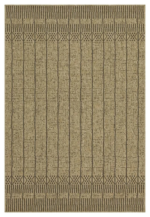 Earth GC_NTL1008 Jute/Black 5 ft. 3 in. x 7 ft. 3 in. Indoor/Outdoor Area Rug Default -DTYStore