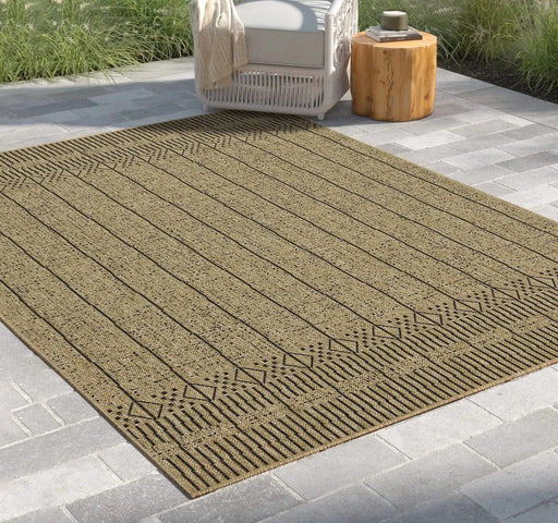 Earth GC_NTL1008 Jute/Black 7 ft. 10 in. x 10 ft. 3 in. Indoor/Outdoor Area Rug Default -DTYStore