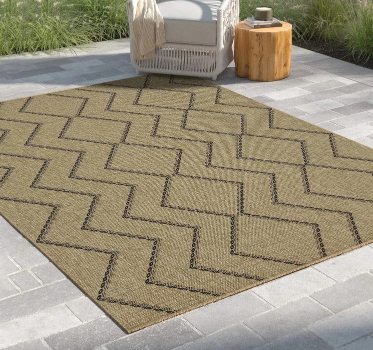 Earth GC_NTL1010 Jute/Black 7 ft. 10 in. x 10 ft. 3 in. Indoor/Outdoor Area Rug Default -DTYStore