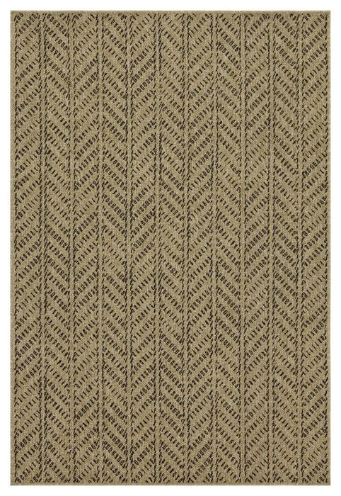 Earth GC_NTL1012 Jute/Black 5 ft. 3 in. x 7 ft. 3 in. Indoor/Outdoor Area Rug Default -DTYStore