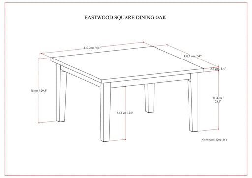 Eastwood Square Dining Table Default -DTYStore