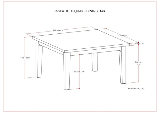 Eastwood Square Dining Table Default -DTYStore