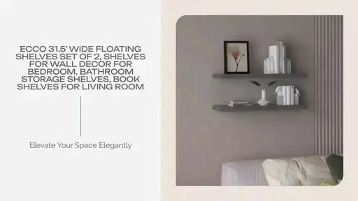 Ecco 31.5' Wide Floating Shelves Set of 2, Shelves for Wall Decor for Bedroom, Bathroom Storage Shelves, Book Shelves for Living Room Default -DTYStore