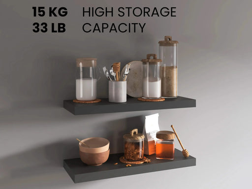 Ecco 31.5' Wide Floating Shelves Set of 2, Shelves for Wall Decor for Bedroom, Bathroom Storage Shelves, Book Shelves for Living Room Default -DTYStore