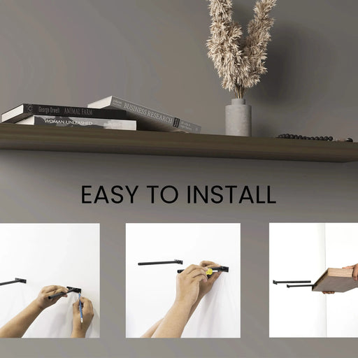 Ecco 47' Wide Floating Shelves Set Of 2, Shelves For Wall Decor For Bedroom, Bathroom Storage Shelves, Book Shelves For Living Room, Olive Default -DTYStore