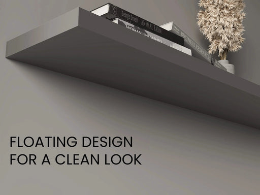 Ecco 47' Wide Floating Shelves Set of 2, Shelves for Wall Decor for Bedroom, Bathroom Storage Shelves, Book Shelves for Living Room Matt Gray Default -DTYStore