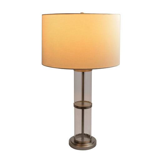 Echo Brushed Nickel Table Lamp with On/Off Switch Clear Glass Body Metal Base Default -DTYStore
