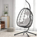 Egg Chair with Stand Indoor Outdoor Swing Chair Patio Wicker Hanging Egg Chair Hanging Basket Chair Hammock Chair with Stand for Bedroom Living Room Balcony Default -DTYStore