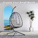 Egg Chair with Stand Indoor Outdoor Swing Chair Patio Wicker Hanging Egg Chair Hanging Basket Chair Hammock Chair with Stand for Bedroom Living Room Balcony Default -DTYStore