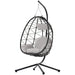 Egg Chair with Stand Indoor Outdoor Swing Chair Patio Wicker Hanging Egg Chair Hanging Basket Chair Hammock Chair with Stand for Bedroom Living Room Balcony Default -DTYStore