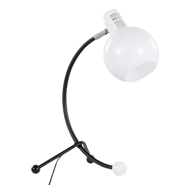 Eileen Contemporary Task Lamp in Black Metal and White Plastic Shade by LumiSource Default -DTYStore