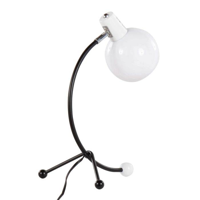 Eileen Contemporary Task Lamp in Black Metal and White Plastic Shade by LumiSource Default -DTYStore