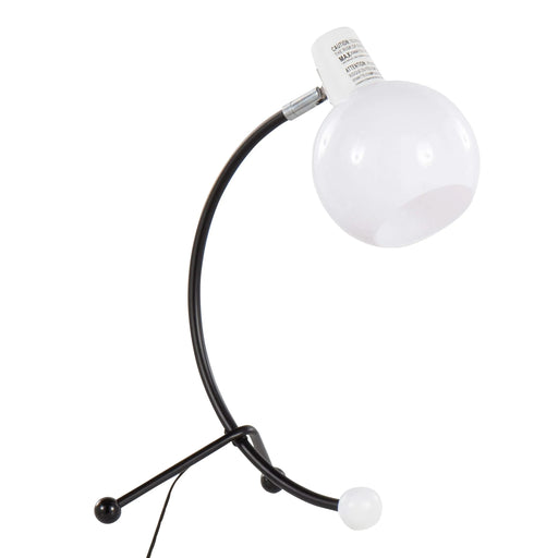 Eileen Contemporary Task Lamp in Black Metal and White Plastic Shade by LumiSource Default -DTYStore