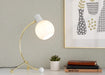 Eileen Contemporary Task Lamp in Gold Metal and White Plastic Shade by LumiSource Default -DTYStore