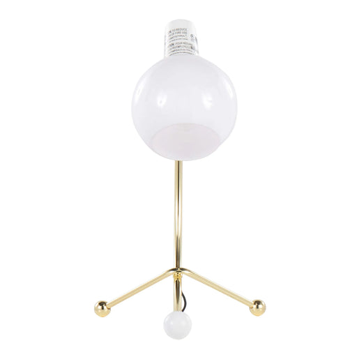 Eileen Contemporary Task Lamp in Gold Metal and White Plastic Shade by LumiSource Default -DTYStore