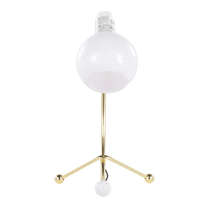 Eileen Contemporary Task Lamp in Gold Metal and White Plastic Shade by LumiSource Default -DTYStore