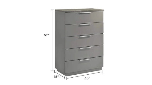 Elara Queen 5-Piece Set – Two-Tone High-Gloss Marble & Lacquer Finish with LED Lighting, Metal-Finished Legs, Spacious Storage- Gray (NJ Inventory) Default -DTYStore