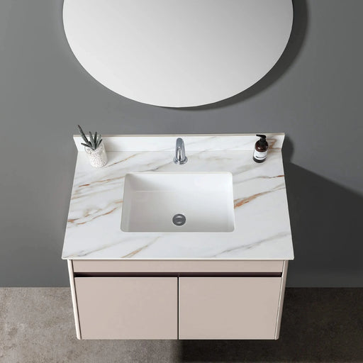 Elegant 37 Inch Carrara White Marble Vanity Top with Undermount Sink and Backsplash Default -DTYStore