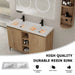 Elegant 48' Freestanding Bathroom Vanity with Double Resin Sink and Storage Rack, Soft Close Doors, Imitative Oak Finish Default -DTYStore