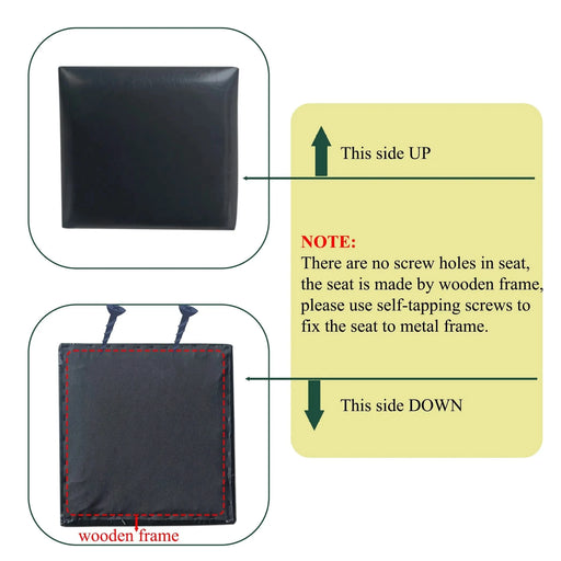 Elegant Black Bar Stool Set with Backrest and Footrest, PU Leather Upholstered, Iron Frame, Counter Height Default -DTYStore