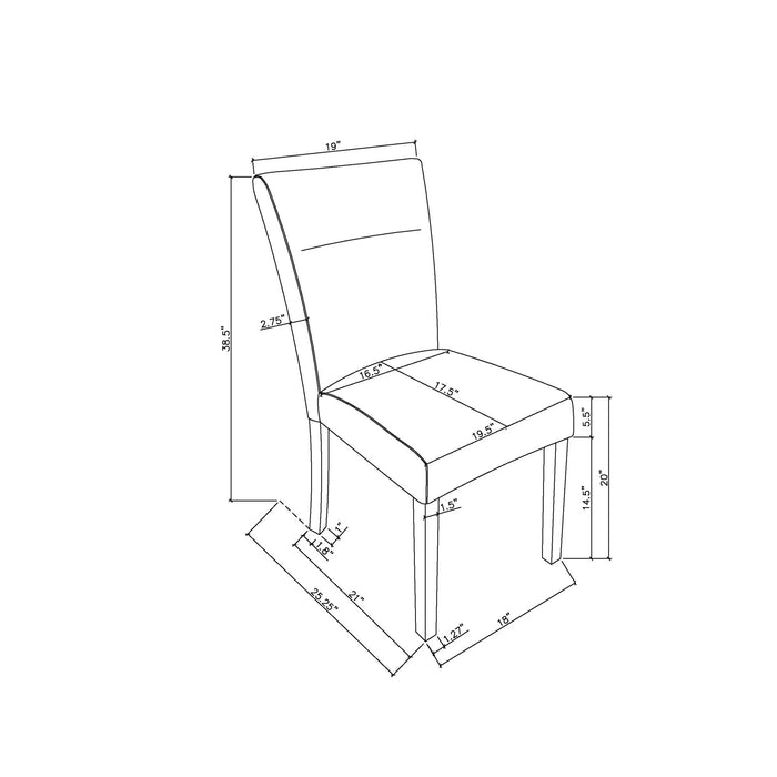 Elegant Black Dining Table with Faux Marble Top and (4) Charcoal Padded Chairs Default -DTYStore