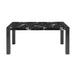 Elegant Black Dining Table with Faux Marble Top and (4) Charcoal Padded Chairs Default -DTYStore