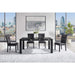 Elegant Black Dining Table with Faux Marble Top and (4) Charcoal Padded Chairs Default -DTYStore