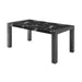 Elegant Black Dining Table with Faux Marble Top and (4) Charcoal Padded Chairs Default -DTYStore