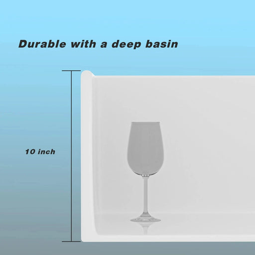 Elegant Ceramic 32' Undermount Single Bowl Kitchen Sink - Dual Mount White Deep Rectangular Basin Default -DTYStore