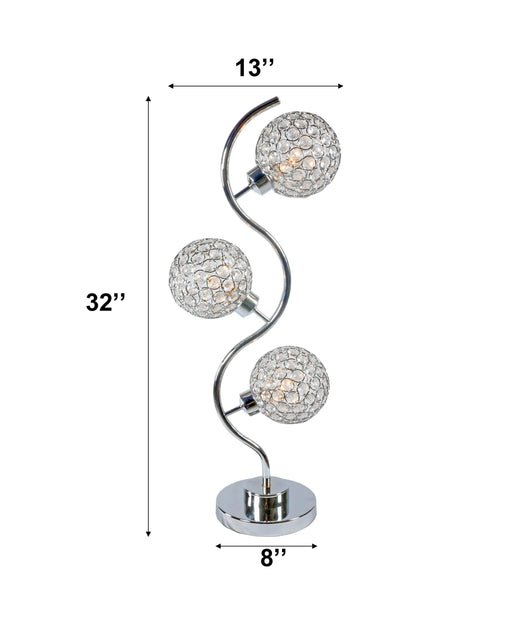 Elegant Crystal Globe Table Lamp – Triple Light Design Default -DTYStore