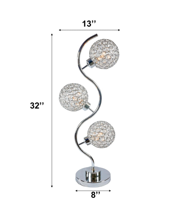 Elegant Crystal Globe Table Lamp – Triple Light Design Default -DTYStore