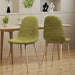 Elegant Dining Chair Set of 2 with Green Fabric and Light Walnut Finish Default -DTYStore