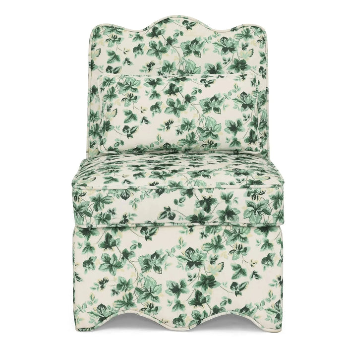 Elegant Flannel Single Dining Chair with Soft Seat Cushion and Backrest, Green, Wood Frame Default -DTYStore