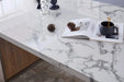 Elegant Luxurious Imitation Marble MDF Dinning Table for 6 or 8, Rectangular 63'L*35.4'W*29.8'H, Walnut+Stainless Steel Legs Modern, Durable, Easy to Assemble for Kitchen/Living Room/Meeting, White Default -DTYStore