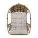 Elegant MALIA Outdoor/Indoor Wicker Hanging Chair with Cushion, Brown+Beige, Faux Rattan, 34.50x25.00x46.25 inches Default -DTYStore