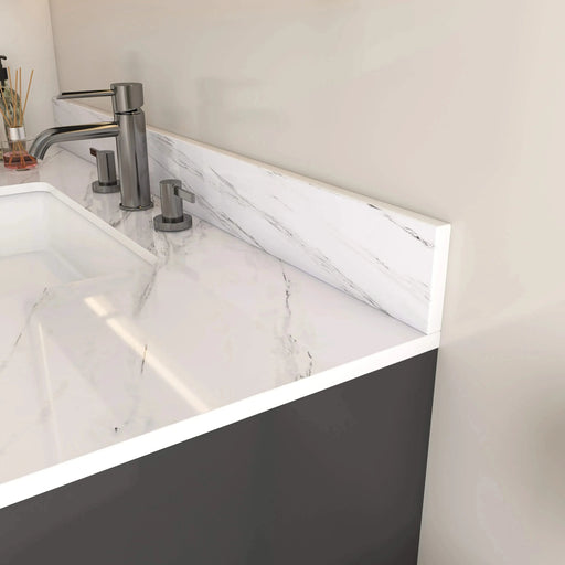 Elegant Marble Vanity Top, 43 Inch Bathroom Vanity with Undermount Sink, White Sintered Stone, Bianco Carrara Venato Default -DTYStore