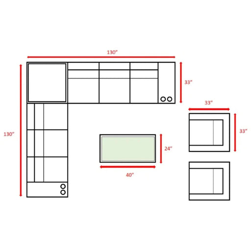 Elegant Outdoor 8-Person Seating Group with Cushions, Espresso Wicker, 130 inch Default -DTYStore