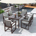 Elegant Patio Dining Set with Removable Cushions in Dark Brown Acacia Wood for Outdoor Spaces Default -DTYStore