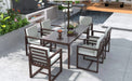 Elegant Patio Dining Set with Removable Cushions in Dark Brown Acacia Wood for Outdoor Spaces Default -DTYStore