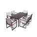 Elegant Patio Dining Set with Removable Cushions in Dark Brown Acacia Wood for Outdoor Spaces Default -DTYStore
