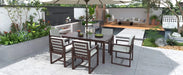 Elegant Patio Dining Set with Removable Cushions in Dark Brown Acacia Wood for Outdoor Spaces Default -DTYStore