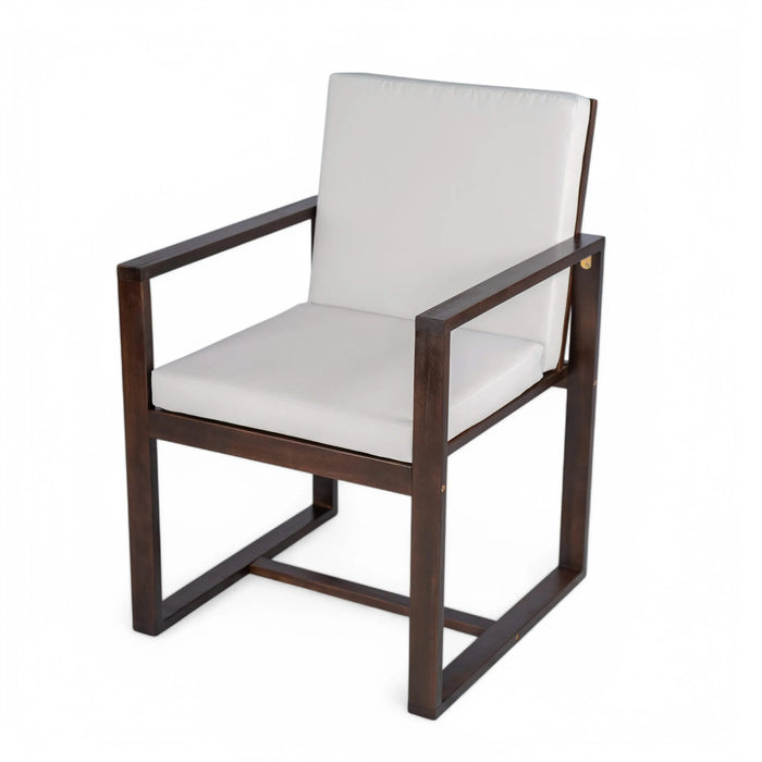 Elegant Patio Dining Set with Removable Cushions in Dark Brown Acacia Wood for Outdoor Spaces Default -DTYStore