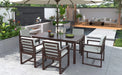 Elegant Patio Dining Set with Removable Cushions in Dark Brown Acacia Wood for Outdoor Spaces Default -DTYStore