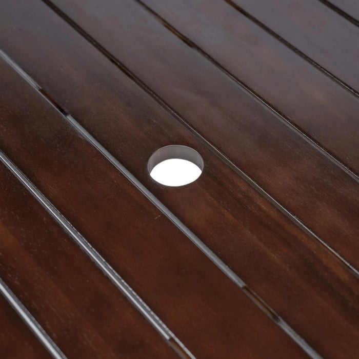 Elegant Patio Dining Set with Removable Cushions in Dark Brown Acacia Wood for Outdoor Spaces Default -DTYStore