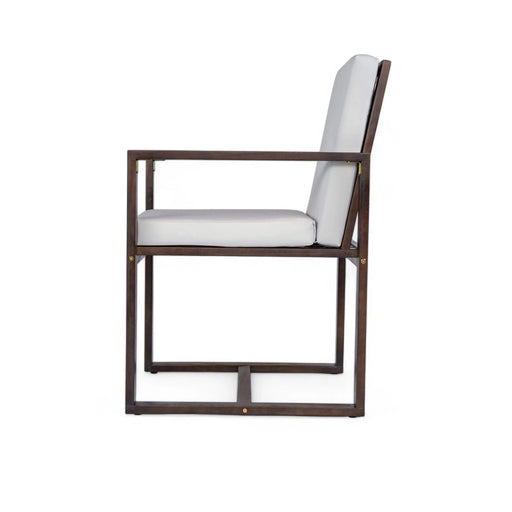 Elegant Patio Dining Set with Removable Cushions in Dark Brown Acacia Wood for Outdoor Spaces Default -DTYStore