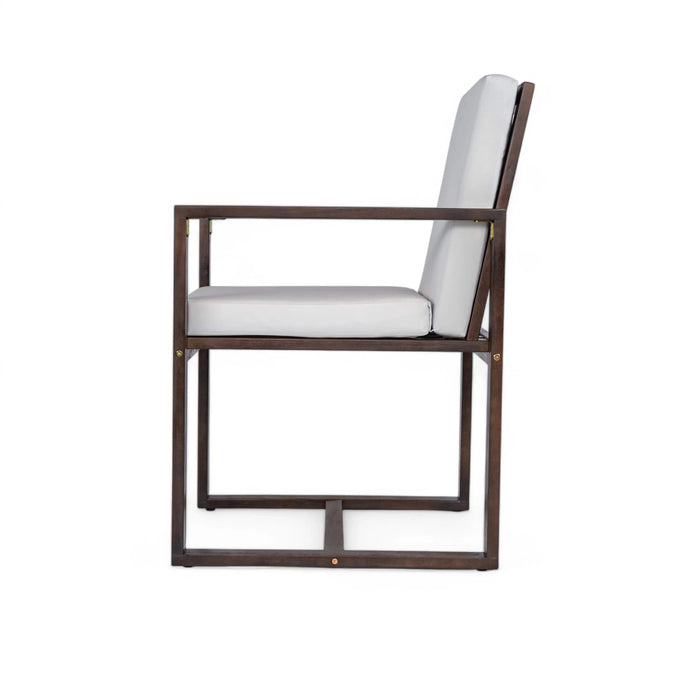 Elegant Patio Dining Set with Removable Cushions in Dark Brown Acacia Wood for Outdoor Spaces Default -DTYStore